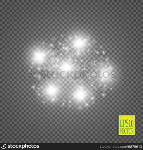 White glittering star dust trail sparkling particles on transparent background. Space comet tail.. White glittering star dust trail sparkling particles on transparent background. Space comet tail. Vector glamour fashion illustration.