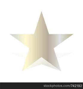 White Gold Star with shadow in flat design. Eps10. White Gold Star with shadow in flat design