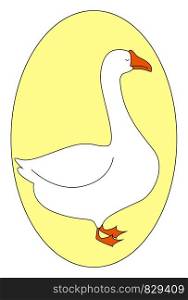 White goose, illustration, vector on white background.