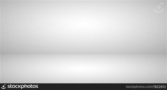 White-gray background. Grey backdrop with gradient for studio. Empty room with gray wall, floor and white light. Space for modern scene, photography and exhibition. Stage with spotlight. Vector.. White-gray background. Grey backdrop with gradient for studio. Empty room with gray wall, floor and white light. Space for modern scene, photography and exhibition. Stage with spotlight. Vector