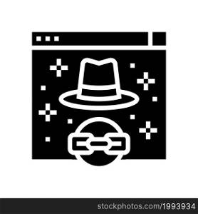 white hat link glyph icon vector. white hat link sign. isolated contour symbol black illustration. white hat link glyph icon vector illustration