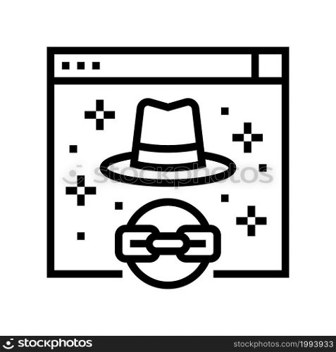 white hat link line icon vector. white hat link sign. isolated contour symbol black illustration. white hat link line icon vector illustration
