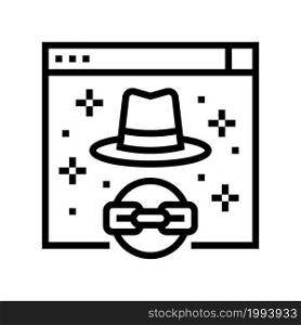 white hat link line icon vector. white hat link sign. isolated contour symbol black illustration. white hat link line icon vector illustration