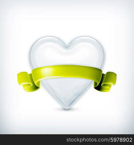 White heart, award vector