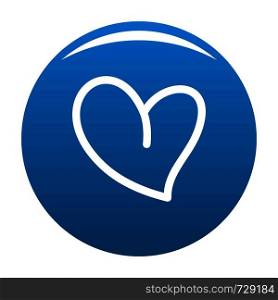 White heart icon. Simple illustration of white heart vector icon for any design blue. White heart icon vector blue