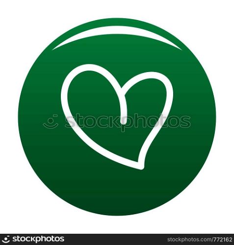 White heart icon. Simple illustration of white heart vector icon for any design green. White heart icon vector green