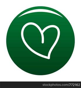 White heart icon. Simple illustration of white heart vector icon for any design green. White heart icon vector green