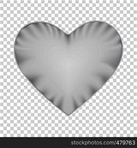 White heart shape pillow mockup. Realistic illustration of white heart shape pillow vector mockup for web. White heart shape pillow mockup, realistic style