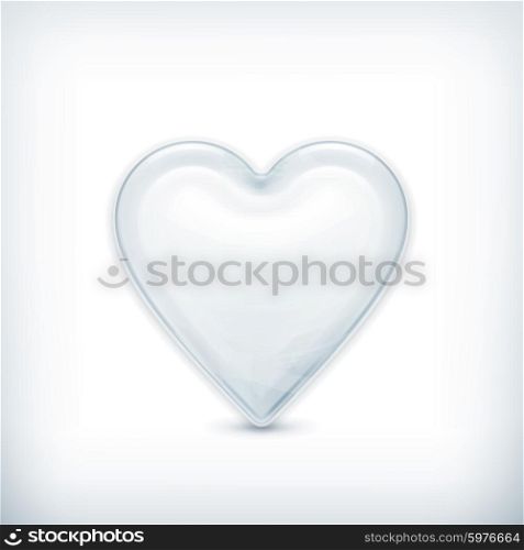 White heart, vector icon