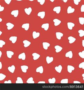 White hearts on a red background. Cute seamless pattern for valentine’s day. Endless romantic print. Vector illustration.. White hearts on a red background. Cute seamless pattern. Endless romantic print. Vector illustration.