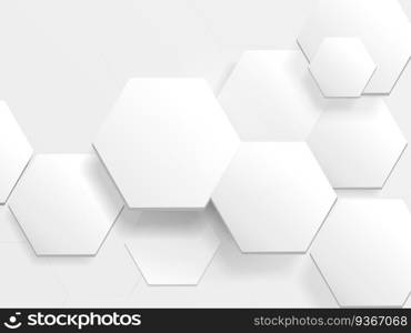 White hexagon technology digital hi tech concept background. Abstract hexagon frame for your design. Vector illustration