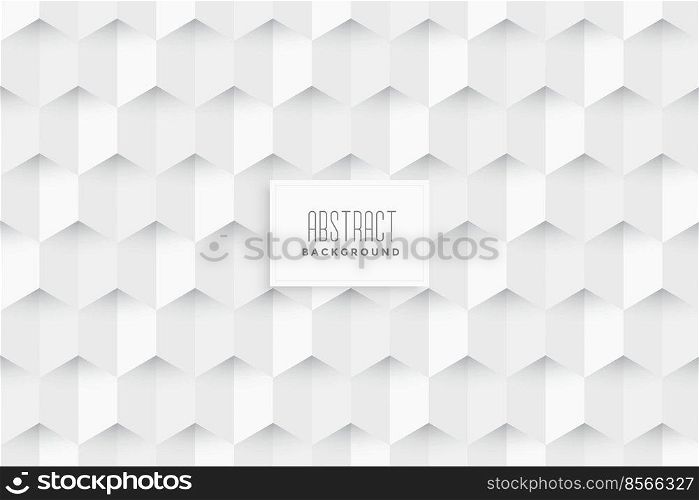 white hexagonal 3d style pattern background