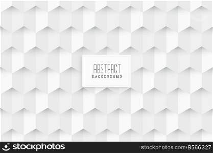 white hexagonal 3d style pattern background