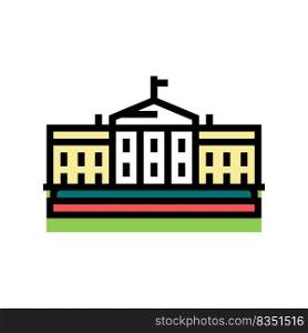white house color icon vector. white house sign. isolated symbol illustration. white house color icon vector illustration
