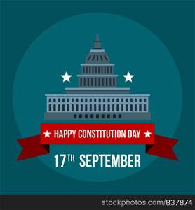 White house constitution day background. Flat illustration of white house constitution day vector background for web design. White house constitution day background, flat style