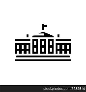 white house glyph icon vector. white house sign. isolated symbol illustration. white house glyph icon vector illustration