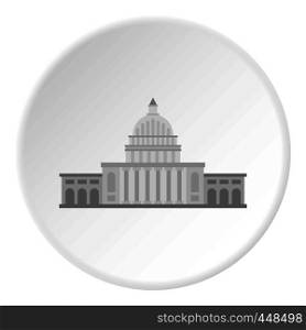 White house icon in flat circle isolated vector illustration for web. White house icon circle