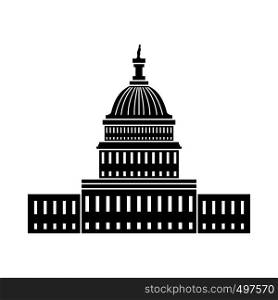 White House in Washington DC icon. Black simple style. White House in Washington DC icon