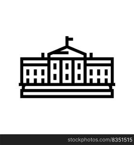 white house line icon vector. white house sign. isolated contour symbol black illustration. white house line icon vector illustration