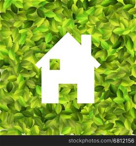 White house on Leaf background. + EPS10 vector file