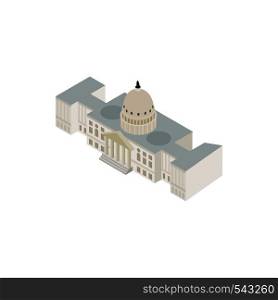 White house USA icon in isometric 3d style isolated on white background. State and the government symbol. White house USA icon, isometric 3d style