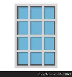 White latticed rectangle window icon flat isolated on white background vector illustration. White latticed rectangle window icon isolated