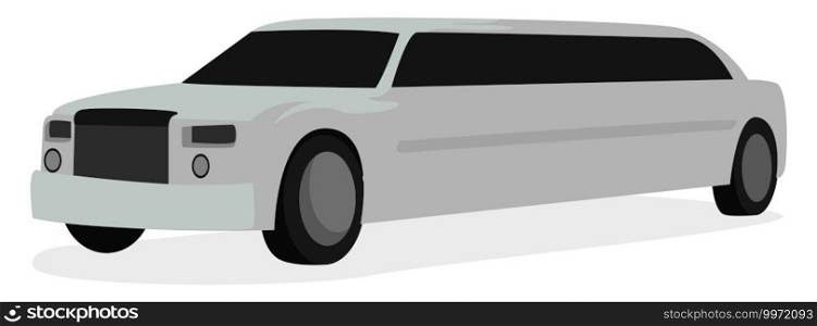 White limousine, illustration, vector on white background