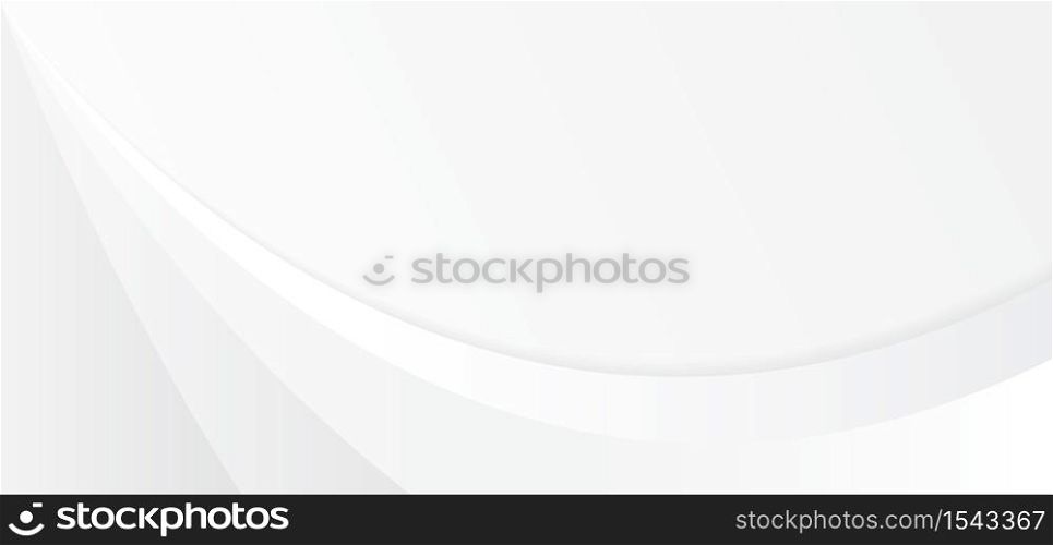 White luxury background curve shape design minimal bright with space for content. vector illustration.