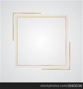 White luxury background square gold frame overlap layer design. vector illustration.