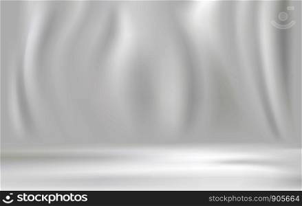 White luxury fabric background with copy space vector illustration