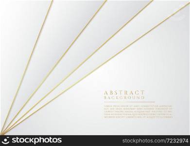 White luxury triangle ovelap layer design abstract gold metallic with space. vector illustration.