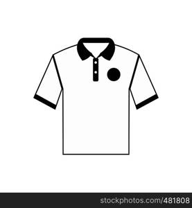 White men polo shirt black simple icon. White men polo shirt icon