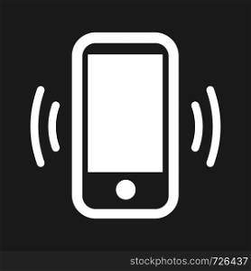 white mobile phone icon with round button. mobile phone icon