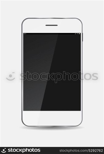 White Mobile Phone Isolated Vector Illustration. EPS10. White Mobile Phone Vector Illustration