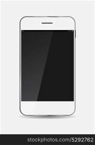 White Mobile Phone Isolated Vector Illustration. EPS10. White Mobile Phone Vector Illustration