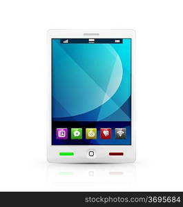 White mobile phone / tablet and application concept icon