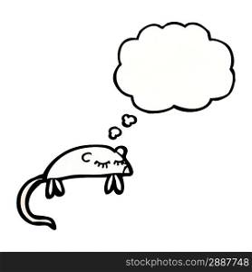 white mouse with thought bubble
