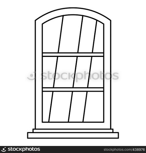 White narrow window icon in outline style isolated vector illustration. White narrow window icon outline