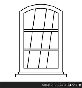 White narrow window icon in outline style isolated vector illustration. White narrow window icon outline