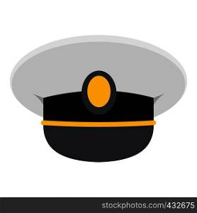 White nautical hat icon flat isolated on white background vector illustration. White nautical hat icon isolated