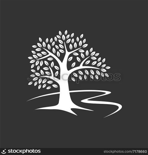 White Oak Tree Logo Template Illustration Design. Vector EPS 10.