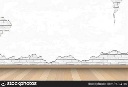 White old wall and parquet floor vector image