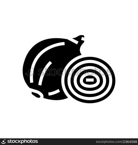 white onion glyph icon vector. white onion sign. isolated contour symbol black illustration. white onion glyph icon vector illustration