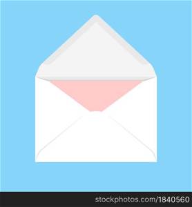 White open envelope on a blue background