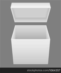 white open packing box vector illustration isolated on gray background