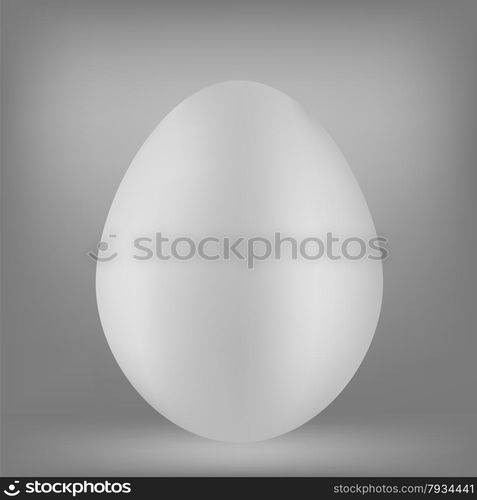 White Organic Egg Isolated on Grey Background. . White Egg