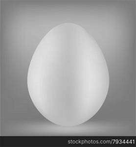 White Organic Egg Isolated on Grey Background. . White Egg