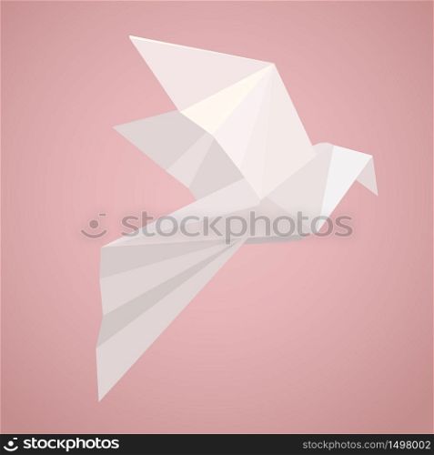 White origami pigeon. Paper Zoo. Vector element for your creativity. White origami pigeon. Paper Zoo.