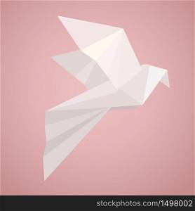 White origami pigeon. Paper Zoo. Vector element for your creativity. White origami pigeon. Paper Zoo.
