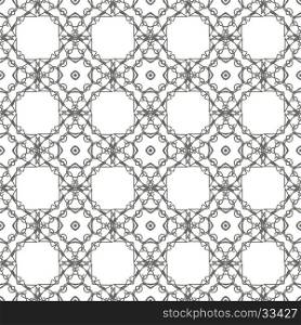 White Ornamental Seamless Line Pattern. Endless Texture. Oriental Geometric Ornament. White Ornamental Seamless Line Pattern
